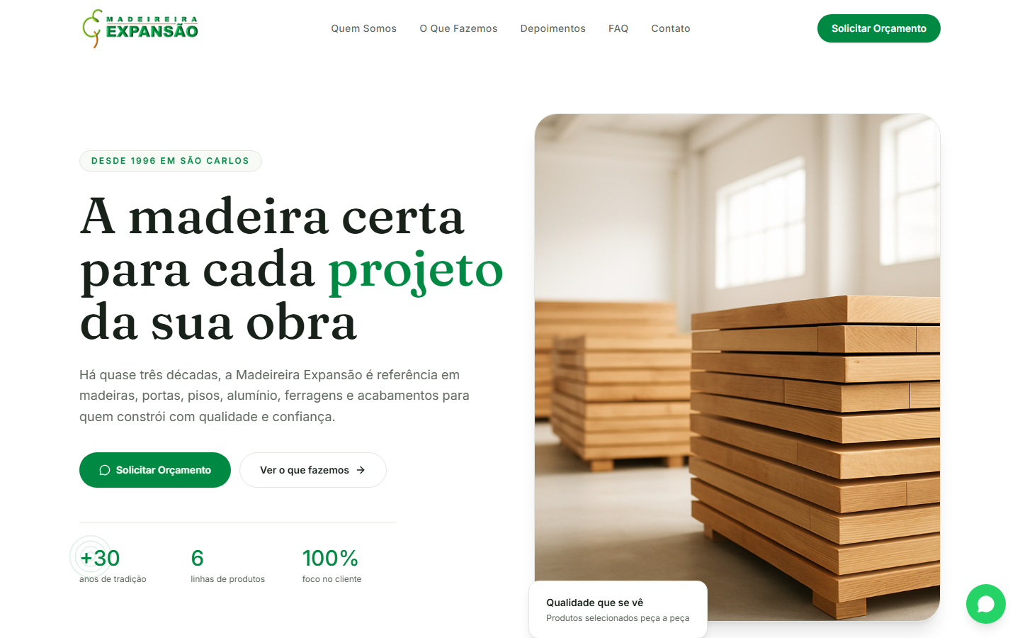 Madeireira Expansão — site institucional